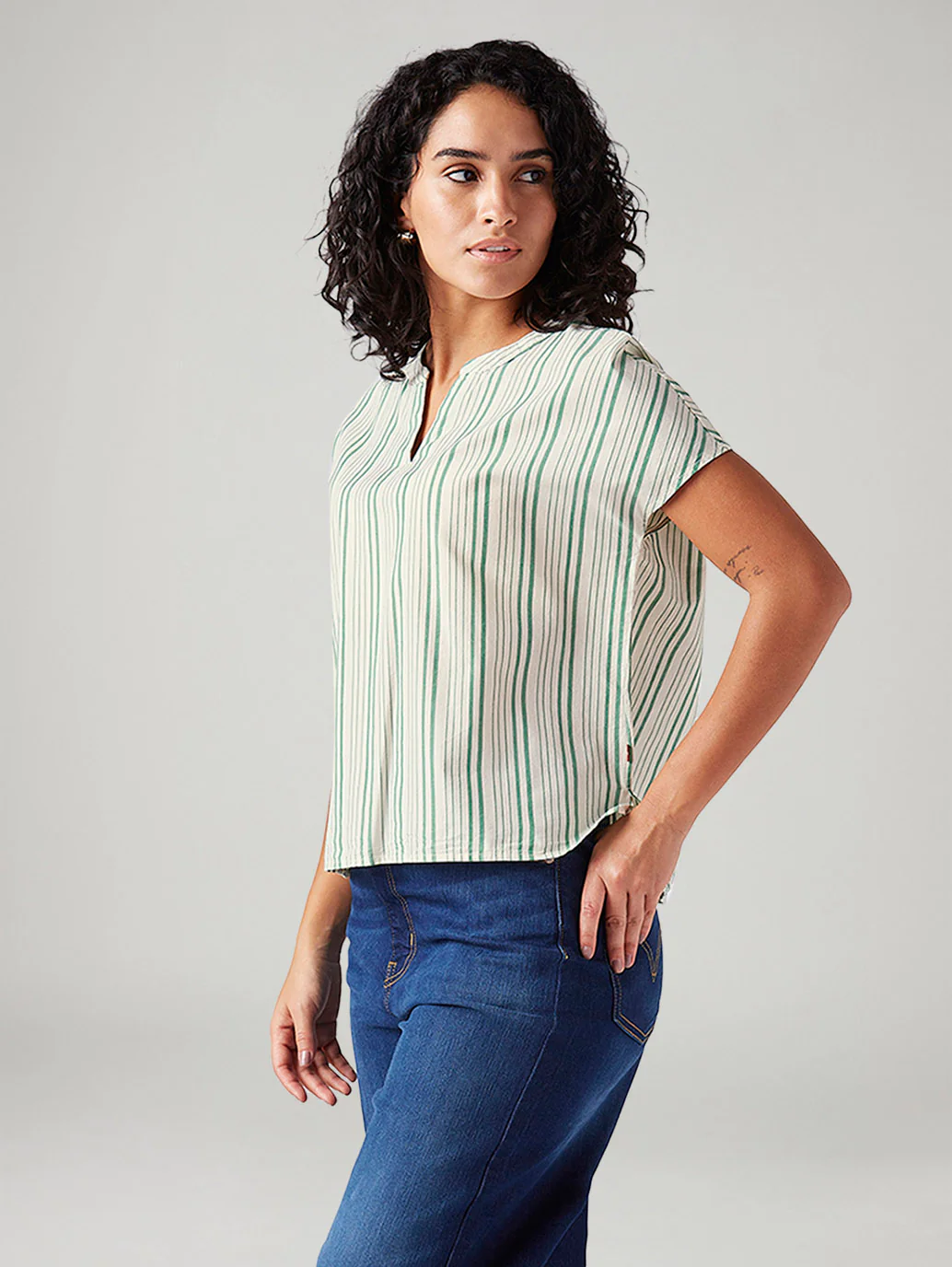 Women's Striped Relaxed Fit Top - Image 5