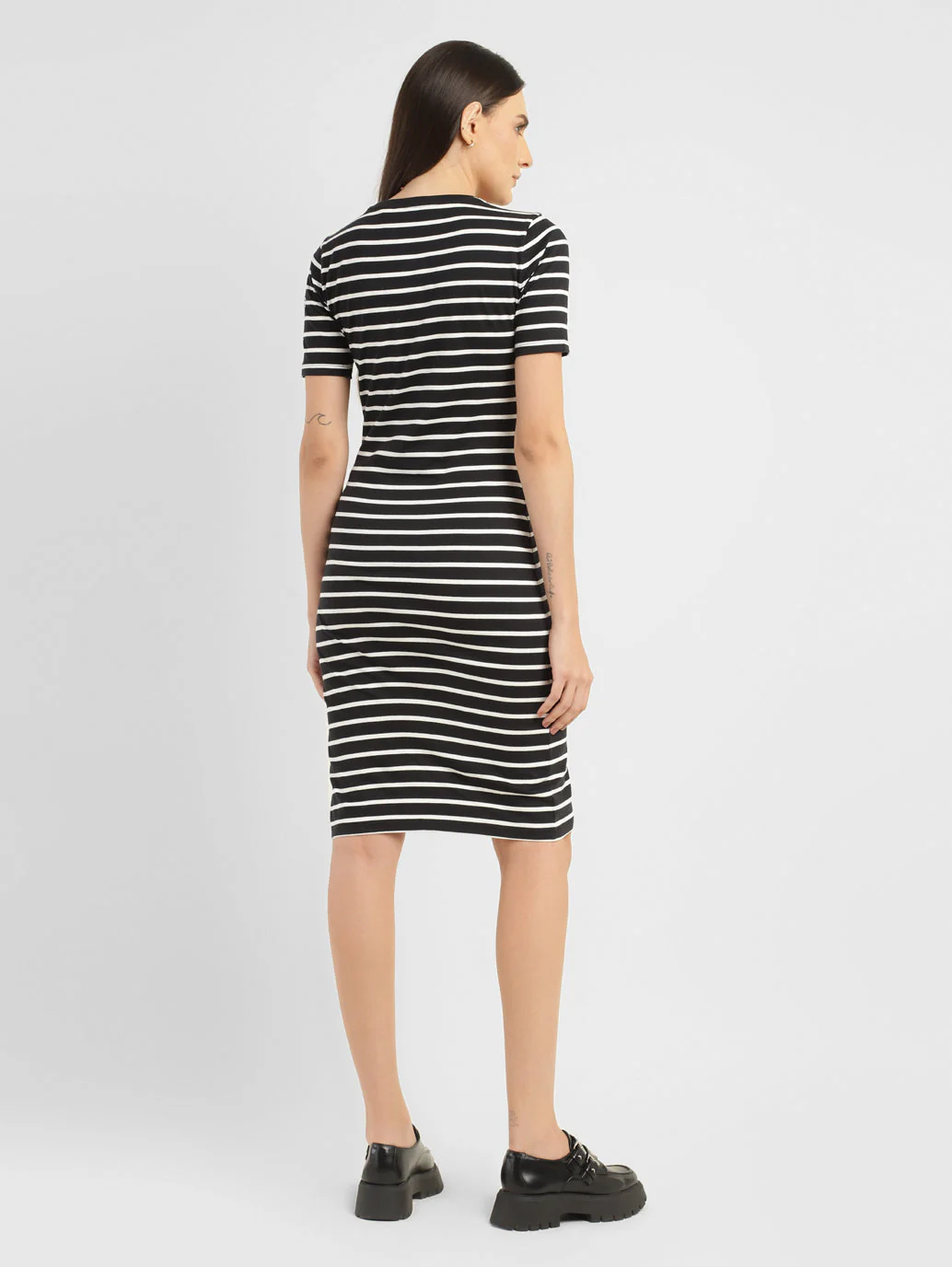 Women's Striped Round Neck Dress - Image 3