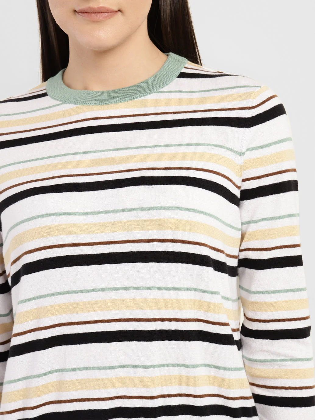 Women's Striped Round Neck Sweater - Image 5