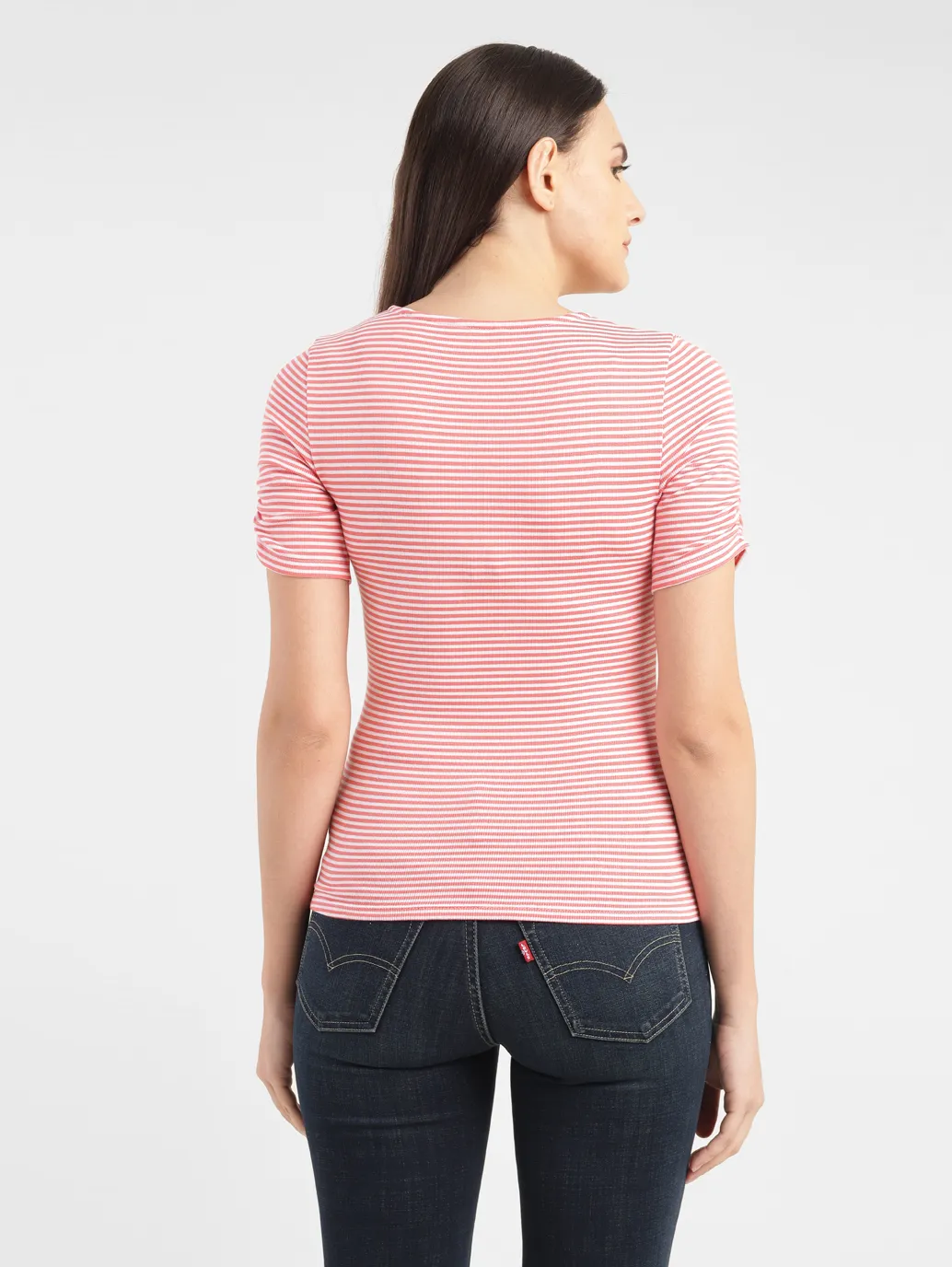 Women's Striped Round Neck T-shirt - Image 3