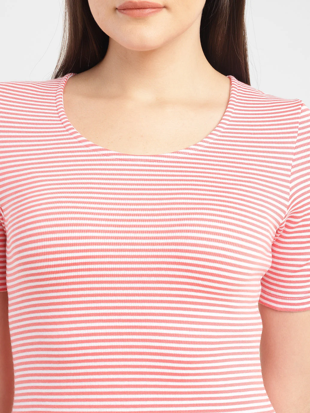 Women's Striped Round Neck T-shirt - Image 4