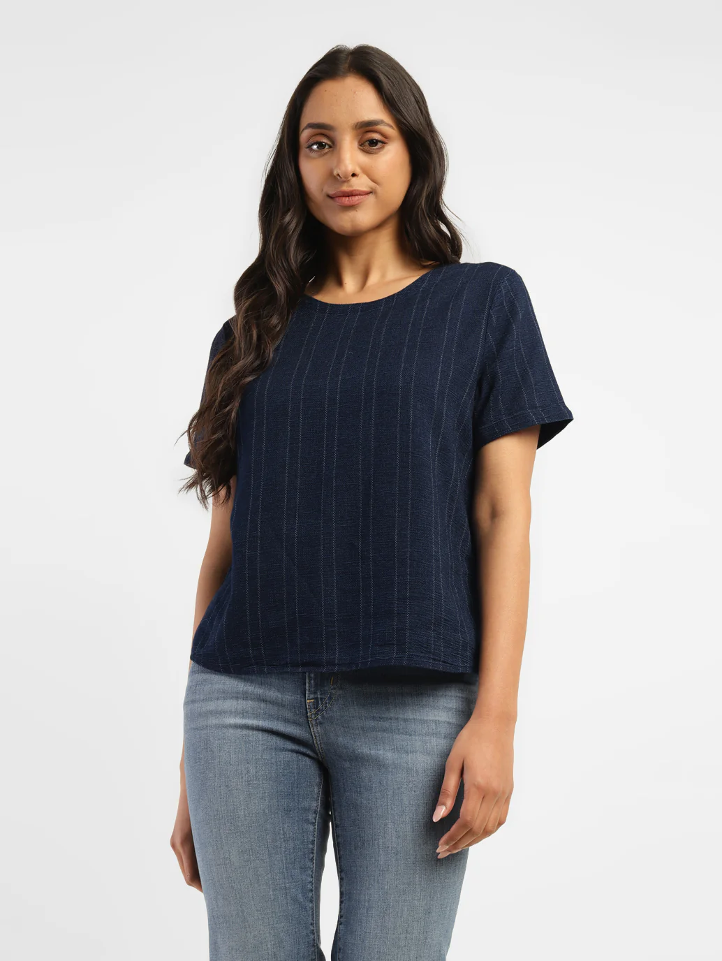 Women's Striped Round Neck T-Shirt - Image 2