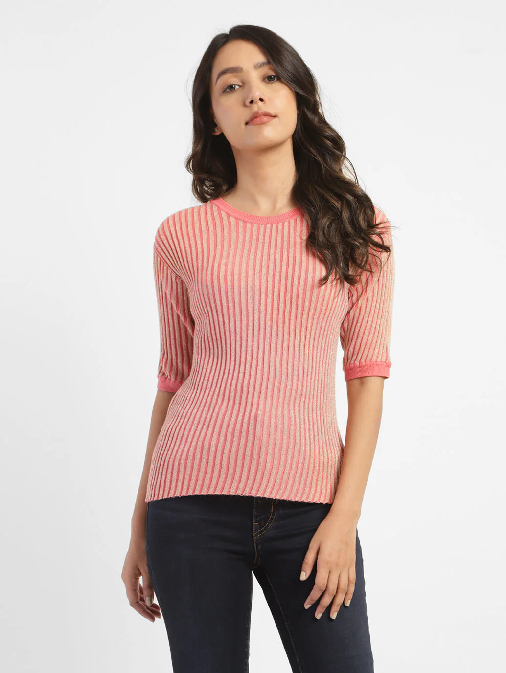 Women's Striped Round Neck Top - Image 2