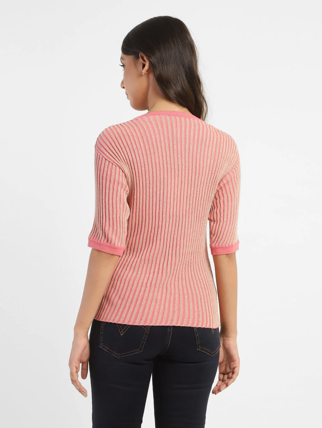 Women's Striped Round Neck Top - Image 3