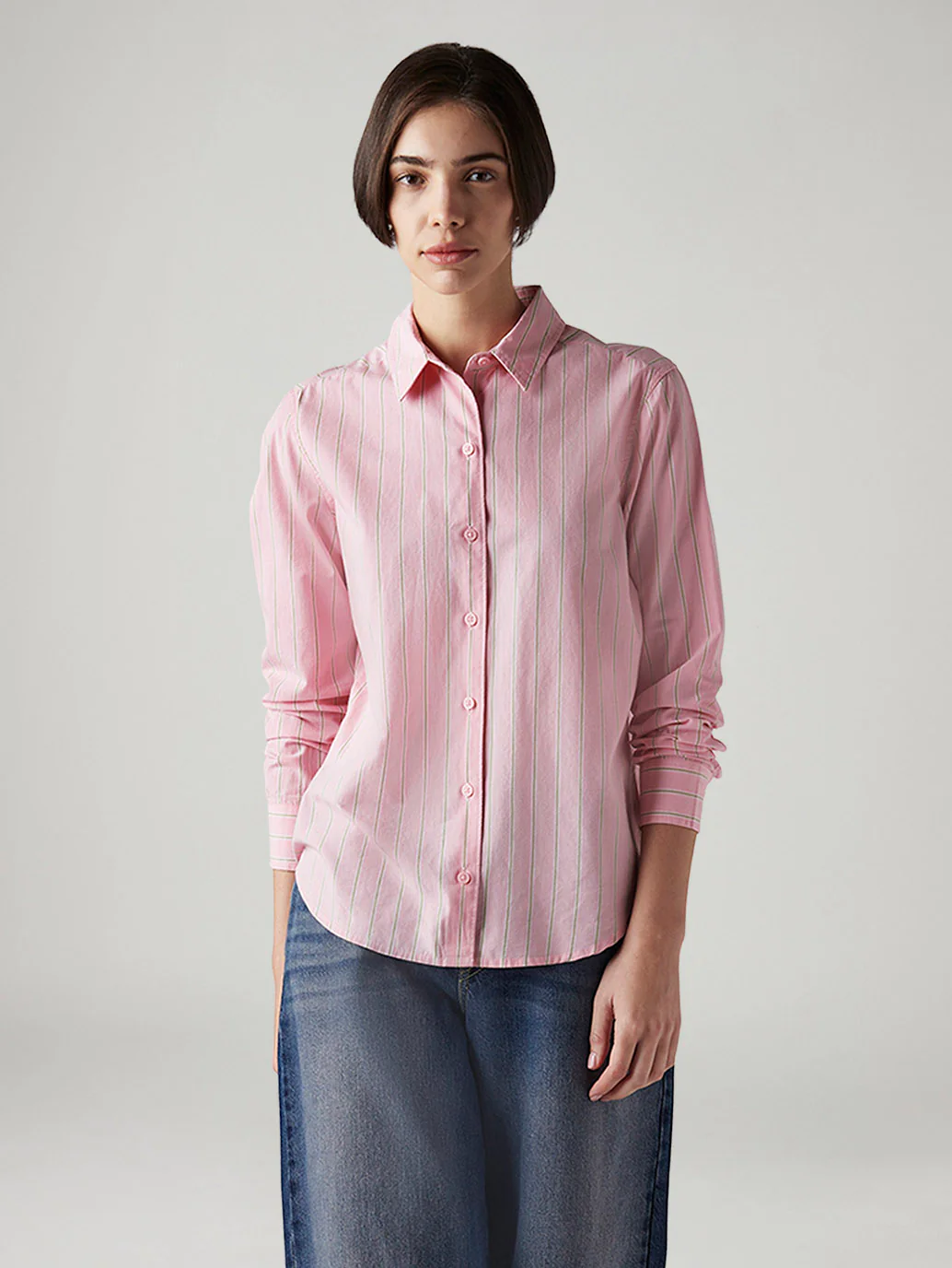 Women's Striped Slim Fit Poplin Shirt - Image 2