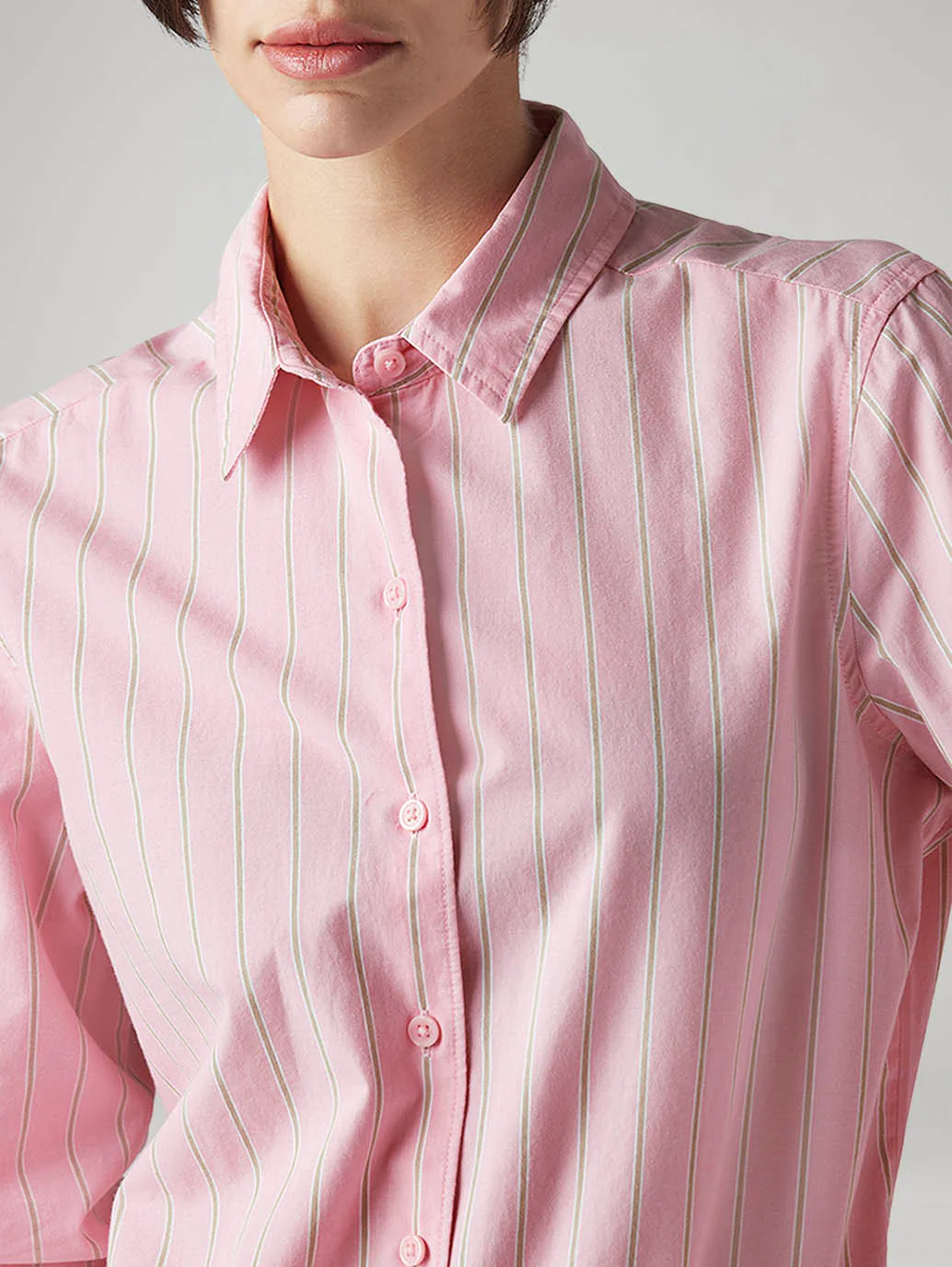 Women's Striped Slim Fit Poplin Shirt - Image 4