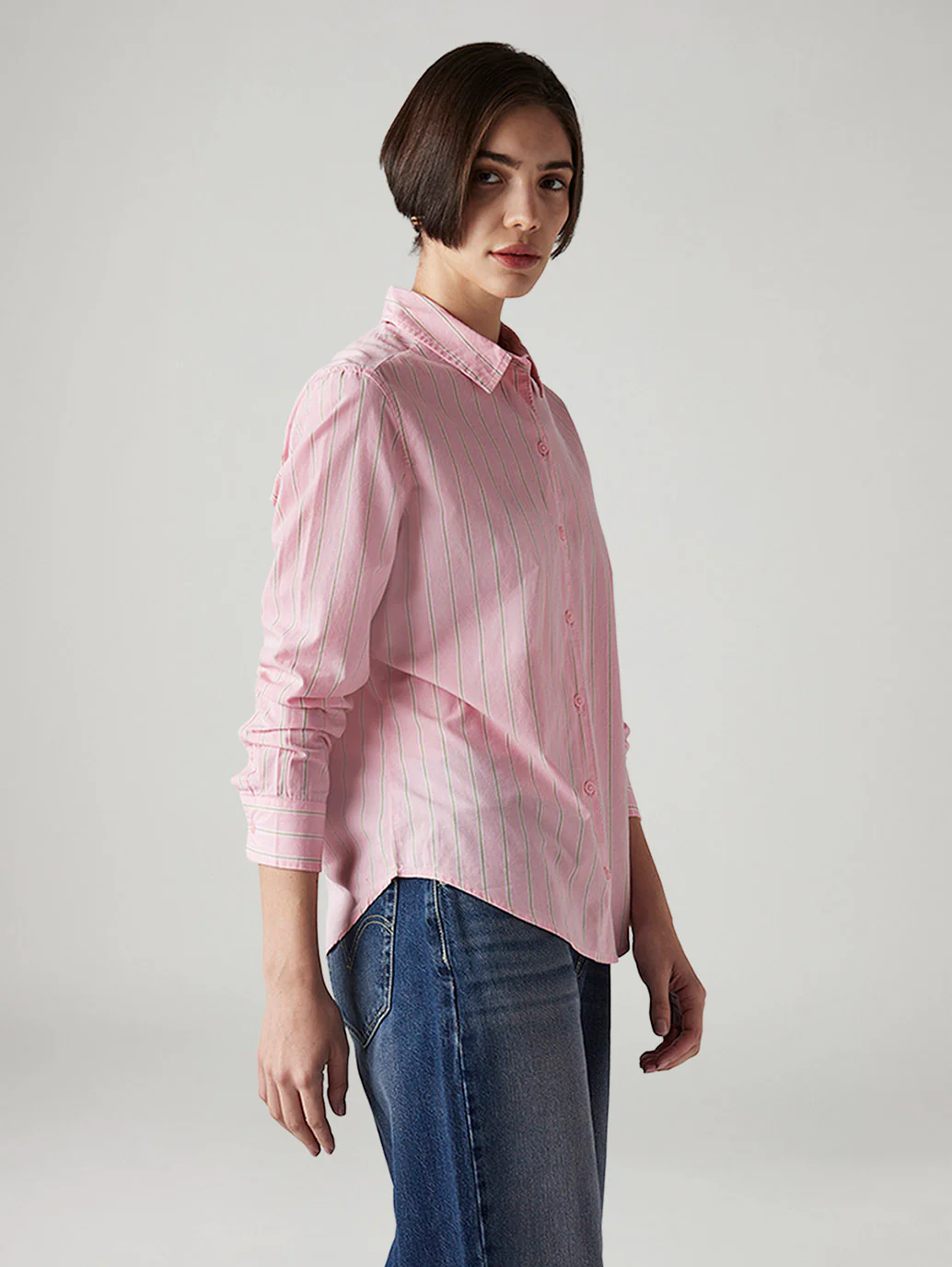 Women's Striped Slim Fit Poplin Shirt - Image 5