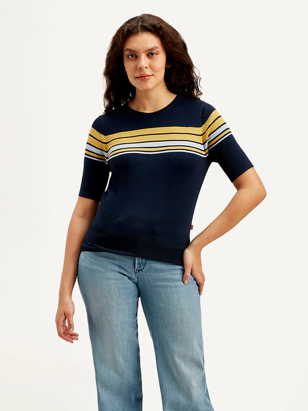 Women's Striped Regular Fit T-shirt - Image 2