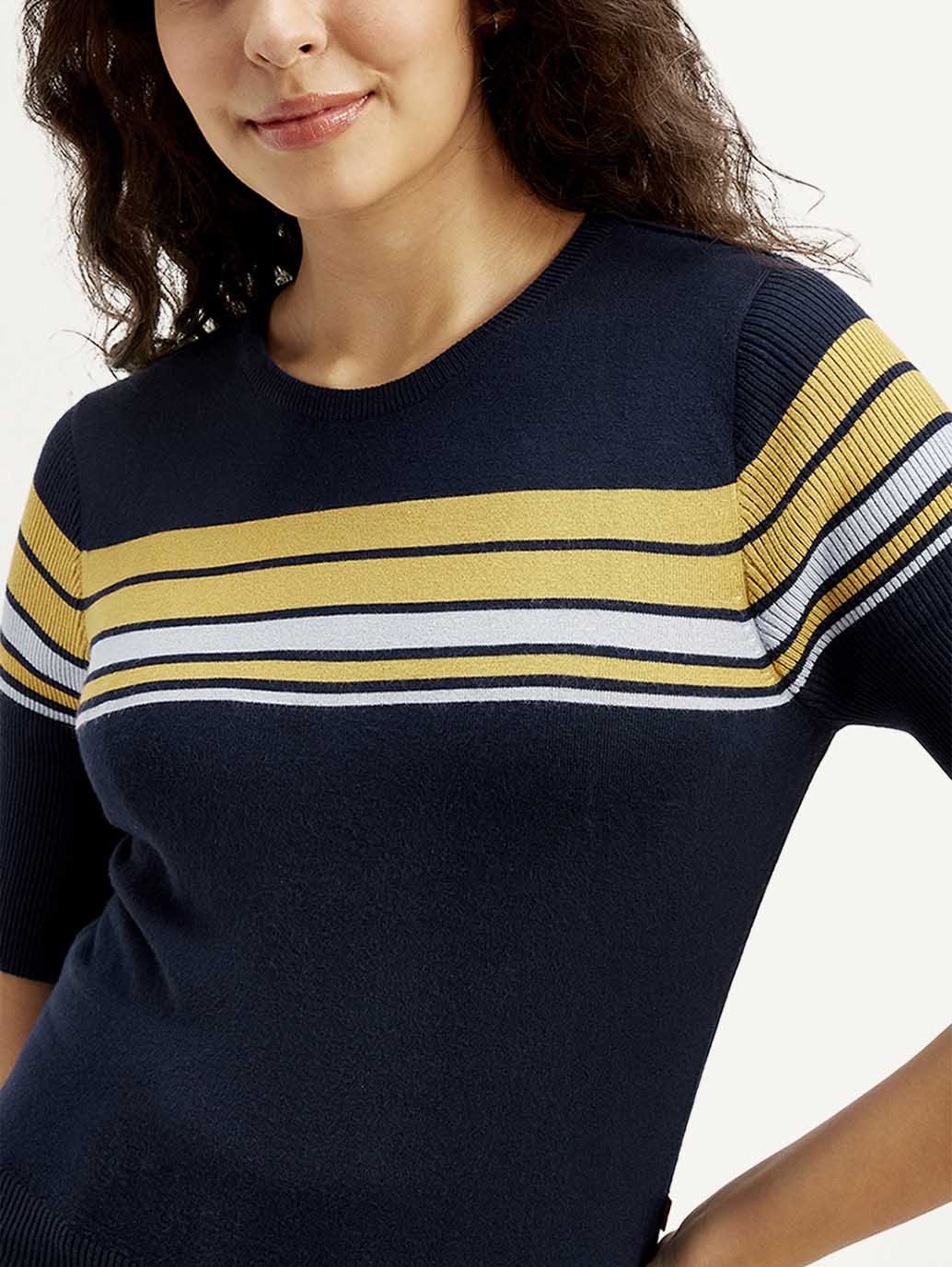 Women's Striped Regular Fit T-shirt - Image 4