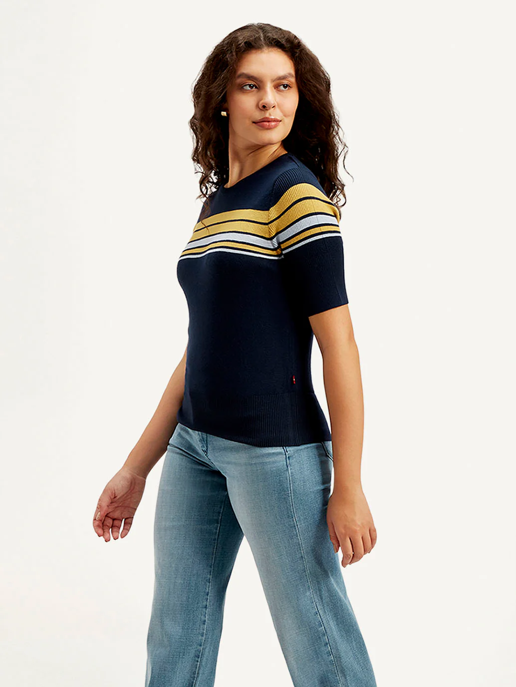 Women's Striped Regular Fit T-shirt - Image 5