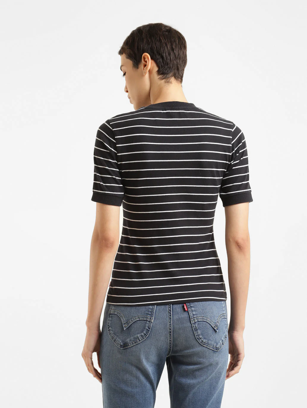 Women's Striped Regular Fit T-shirt - Image 3