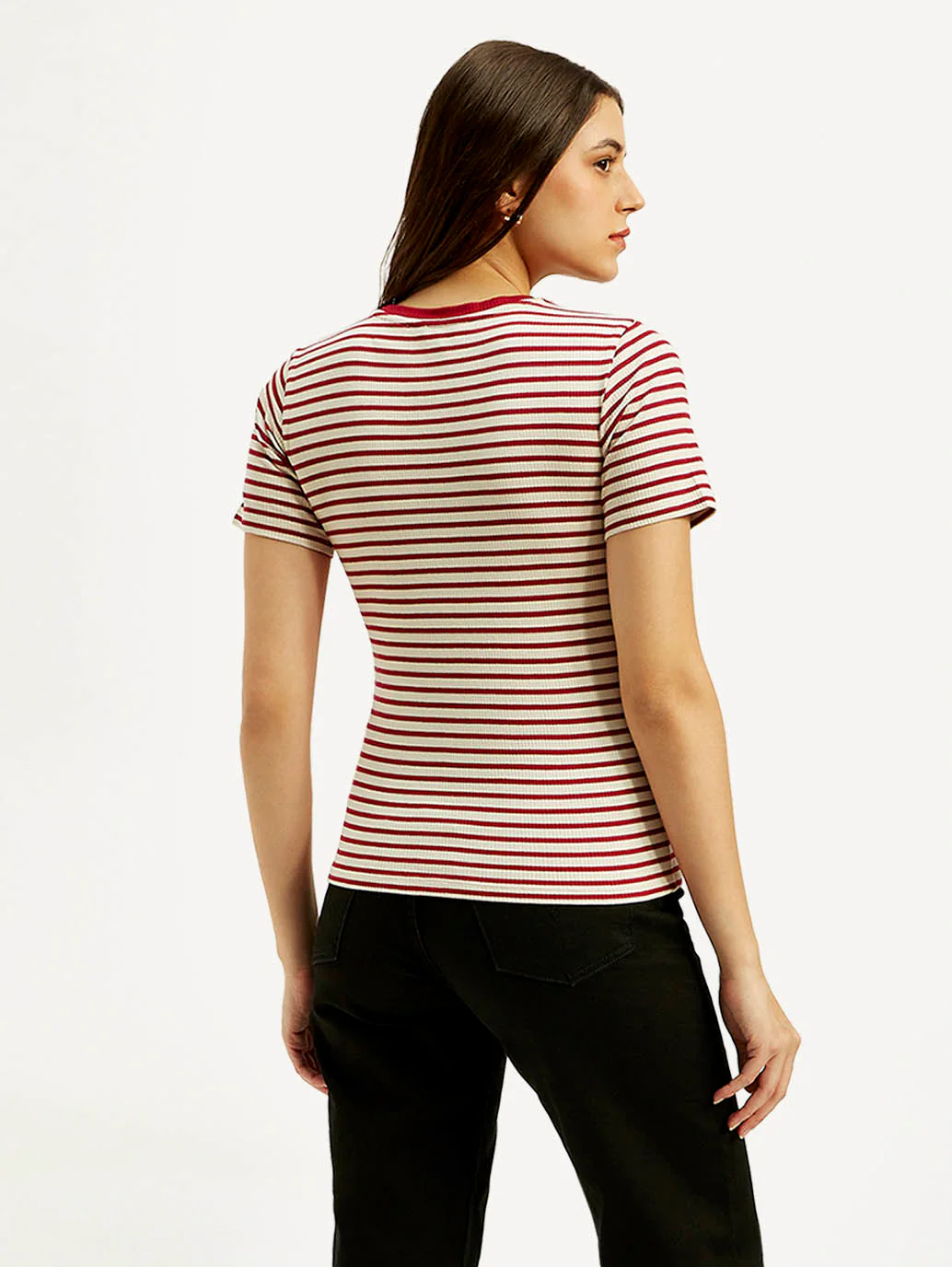 Women's Striped Slim Fit T-shirt - Image 3