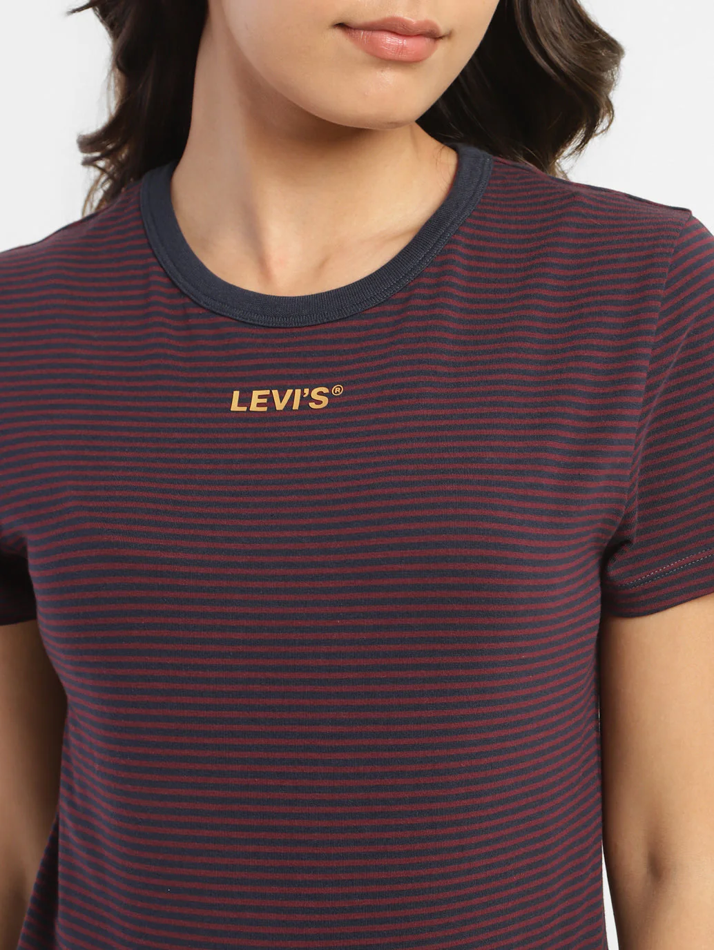 Women's Striped Slim Fit T-shirt Purple - Image 6