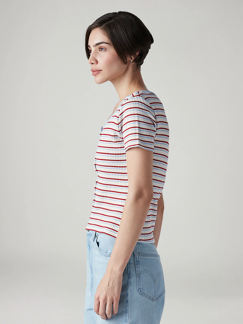 Women's Striped Multi Color Scoop Neck Top - Image 5