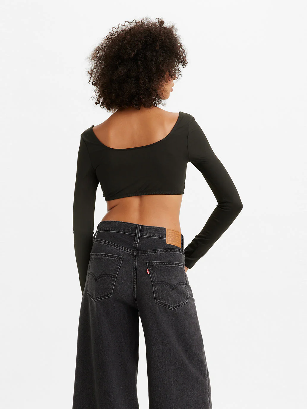 Women's Red Tab Brand Logo Ballet Crop Top - Image 2