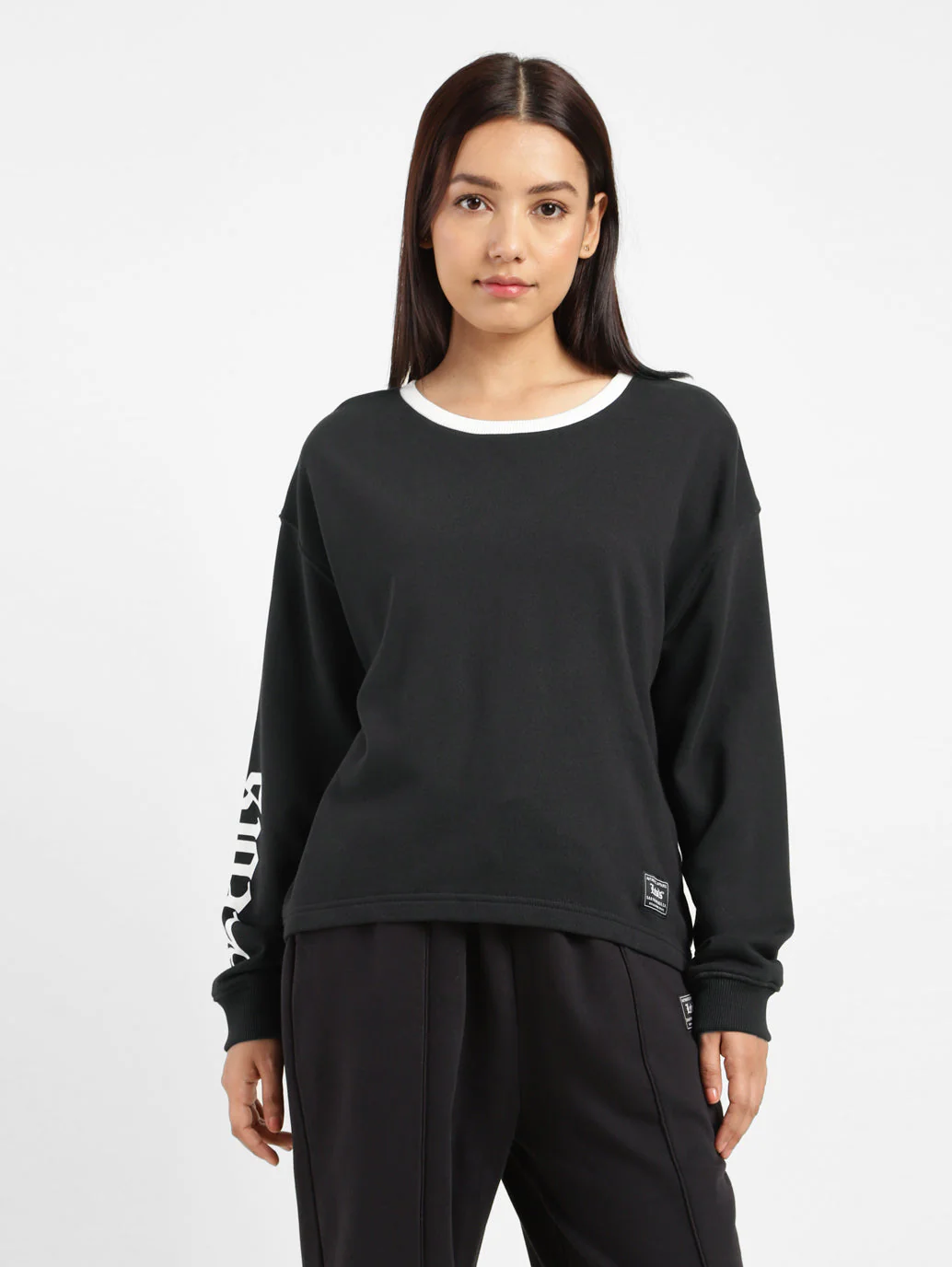 Women's Brand Logo Round Neck Sweatshirt - Image 4