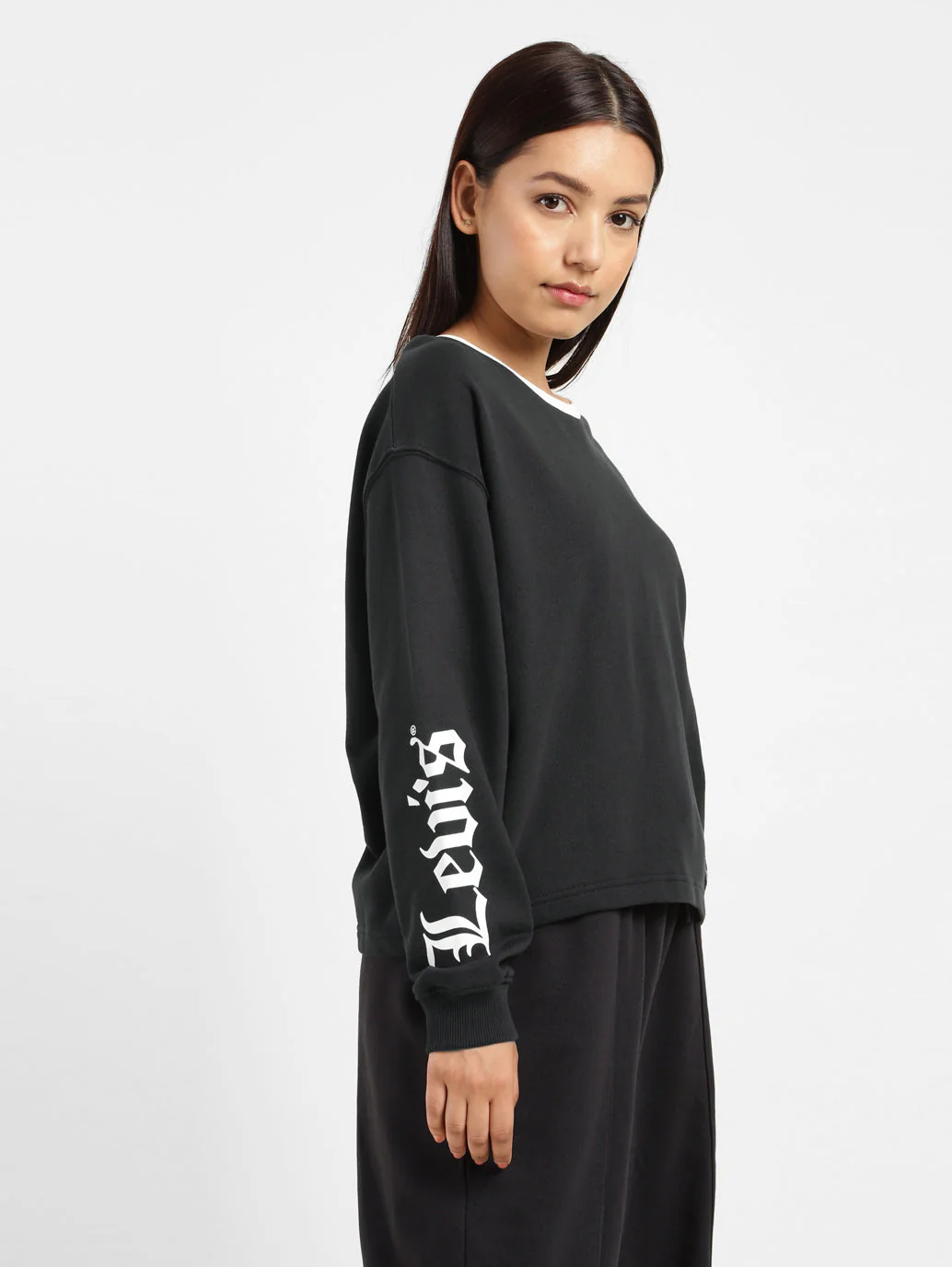 Women's Brand Logo Round Neck Sweatshirt - Image 6