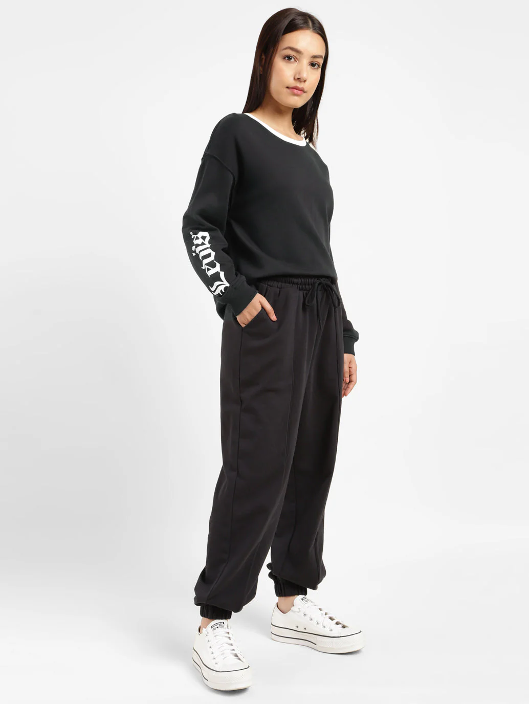 Women's Brand Logo Round Neck Sweatshirt - Image 9