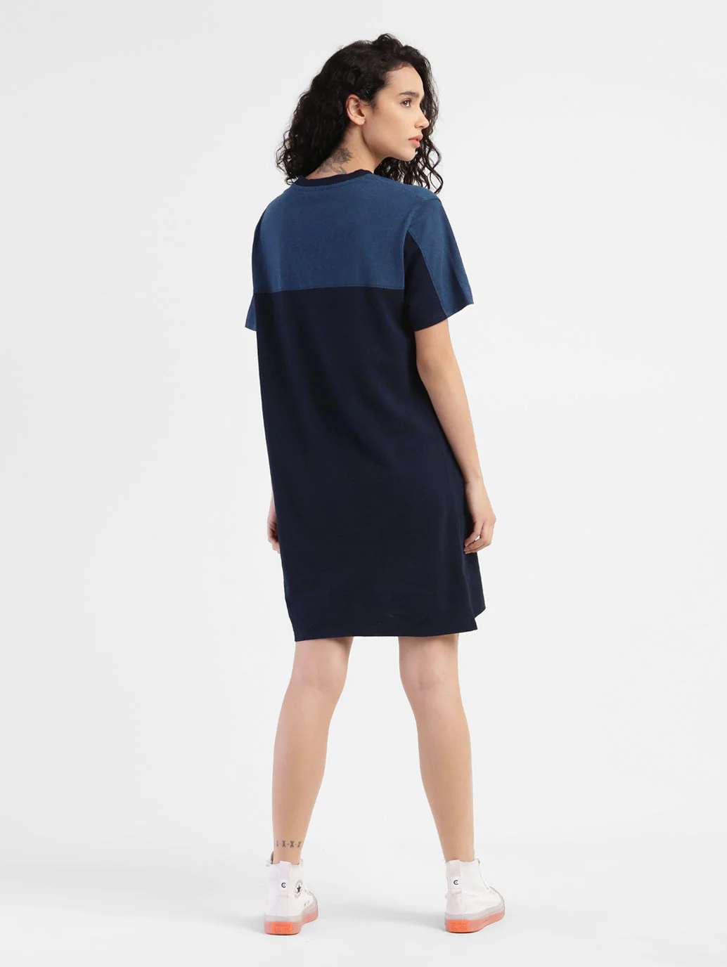 Women's Colorblock Round Neck Dress - Image 3