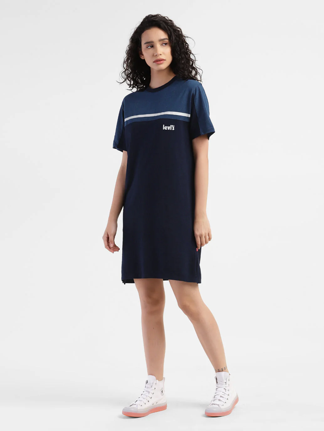 Women's Colorblock Round Neck Dress - Image 4
