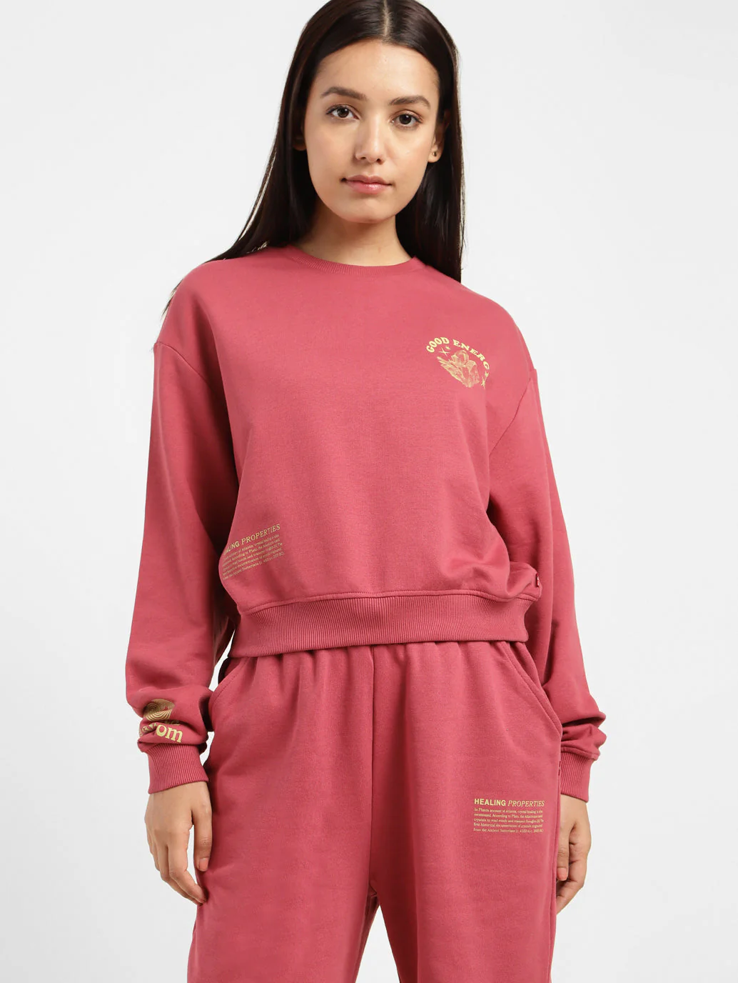 Women's Graphic Print Round Neck Sweatshirt - Image 2