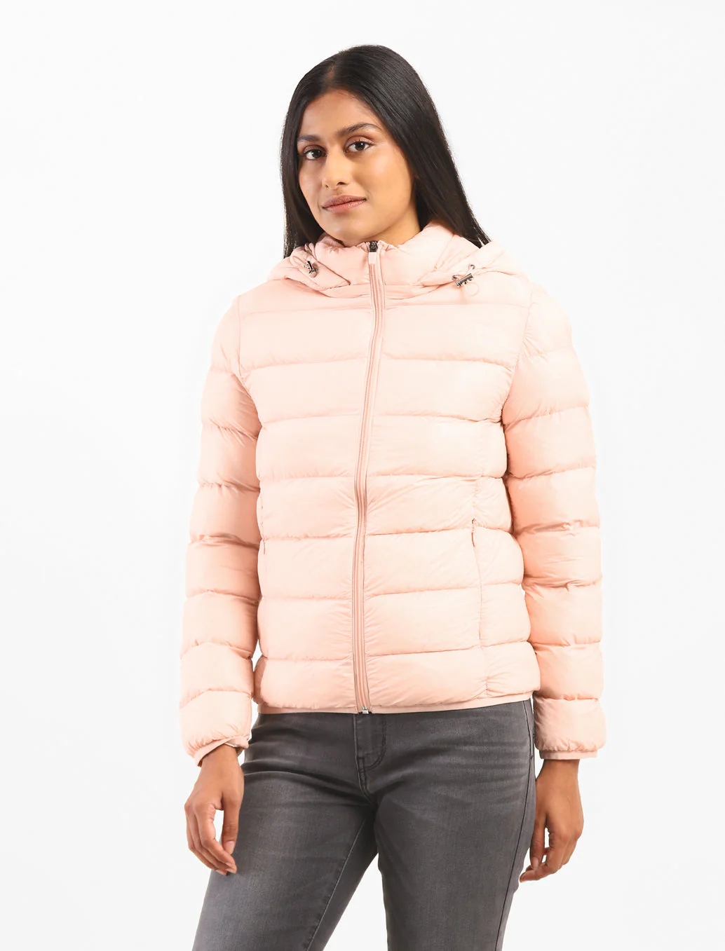Women's Solid Hooded Quilted Jacket - Image 3