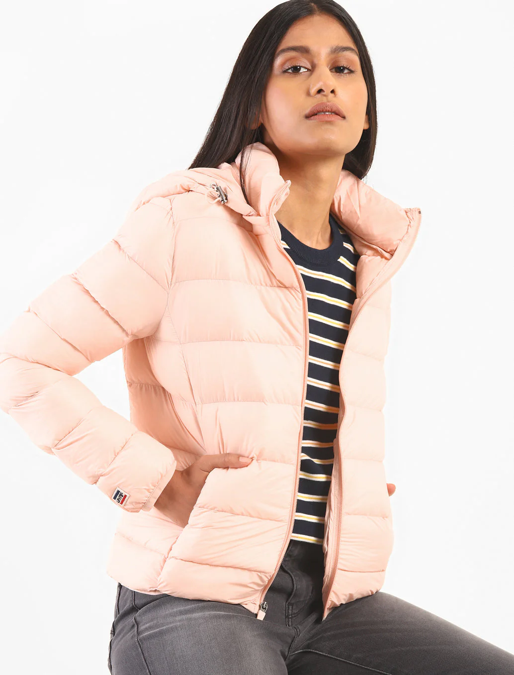 Women's Solid Hooded Quilted Jacket - Image 6