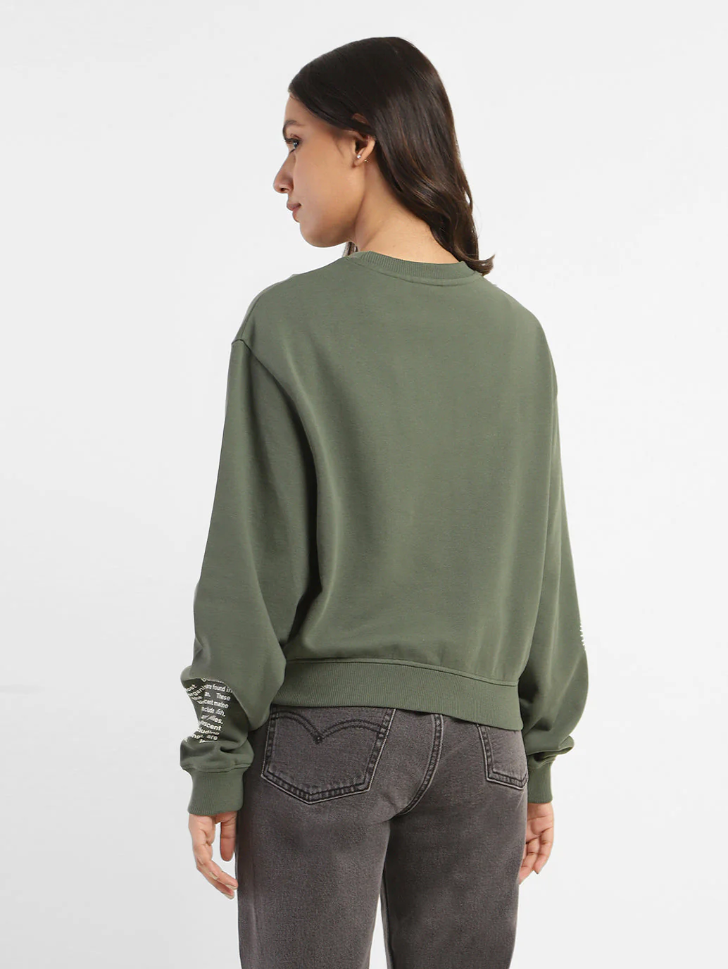 Women's Graphic Print Crew Neck Sweatshirt - Image 3
