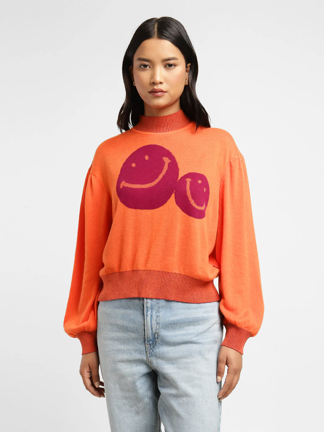 Women's Graphic Print High Neck Sweater - Image 2
