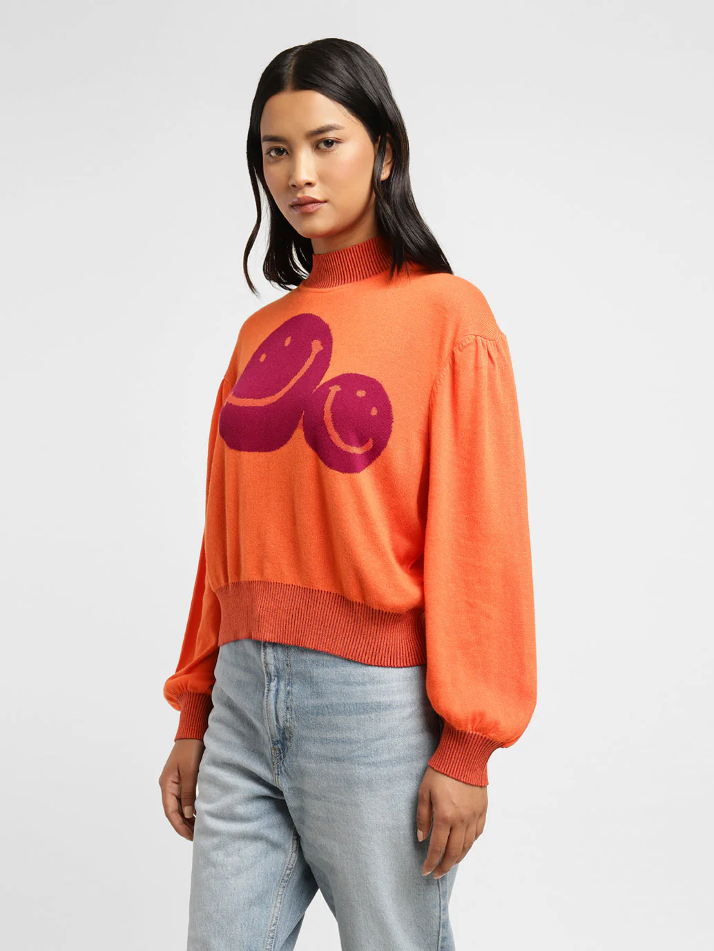 Women's Graphic Print High Neck Sweater - Image 4