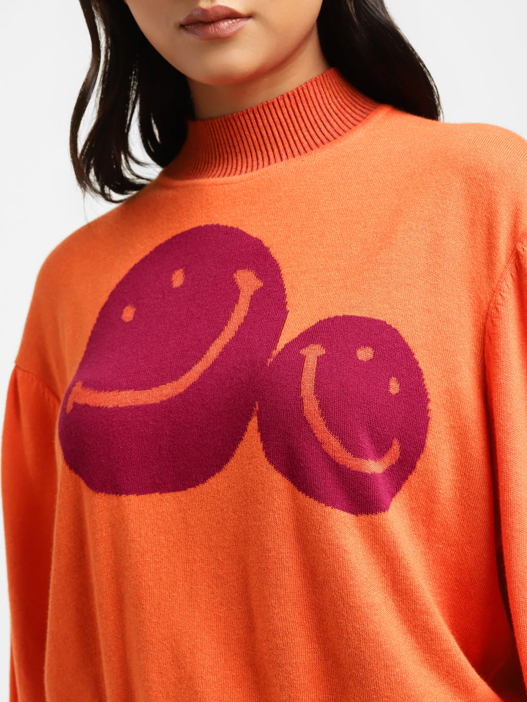 Women's Graphic Print High Neck Sweater - Image 6