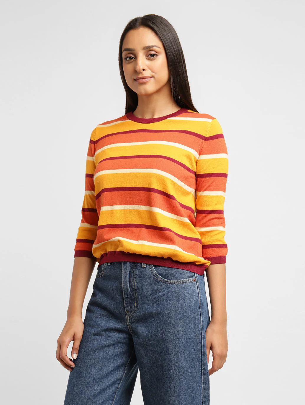Women's Striped Crew Neck T-shirt - Image 4