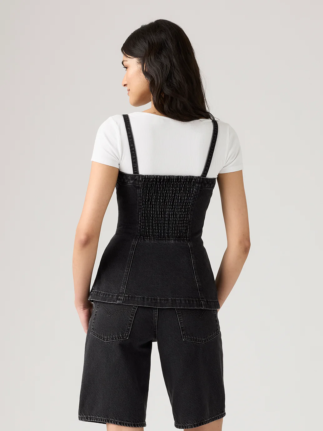 Women's Tailored Bustier Denim Top - Image 2
