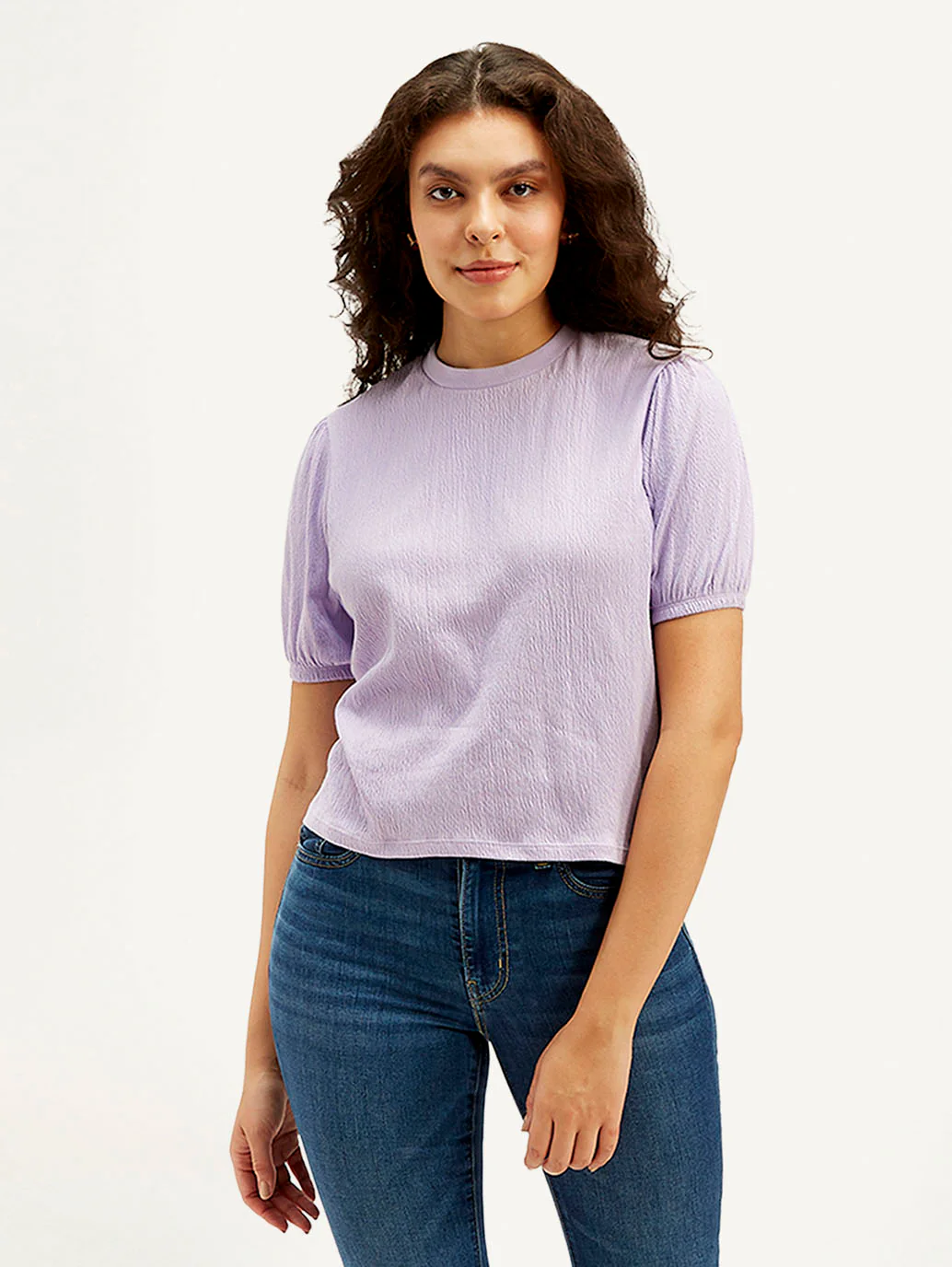 Women's Textured Crew Neck Top - Image 2