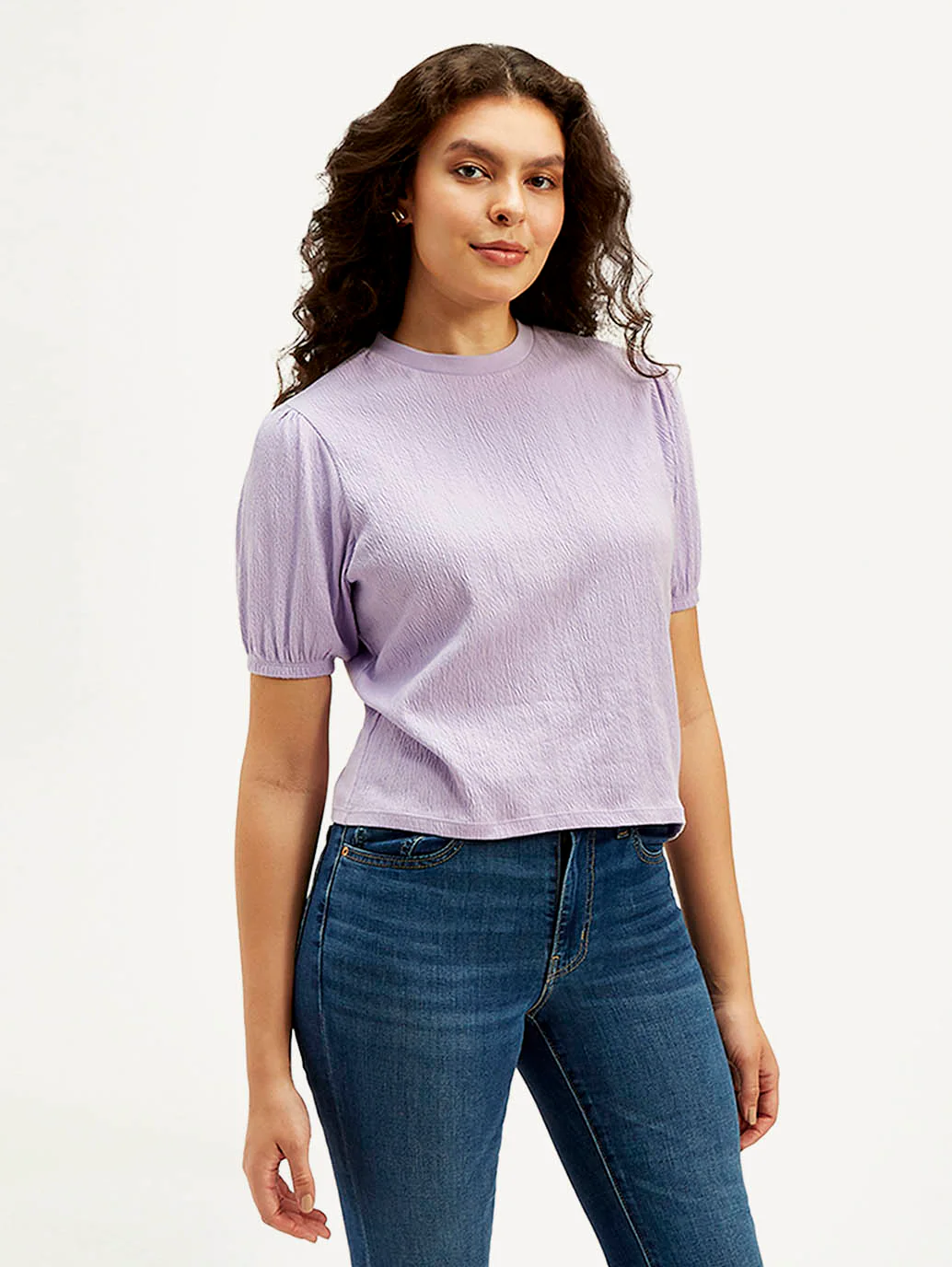 Women's Textured Crew Neck Top - Image 5