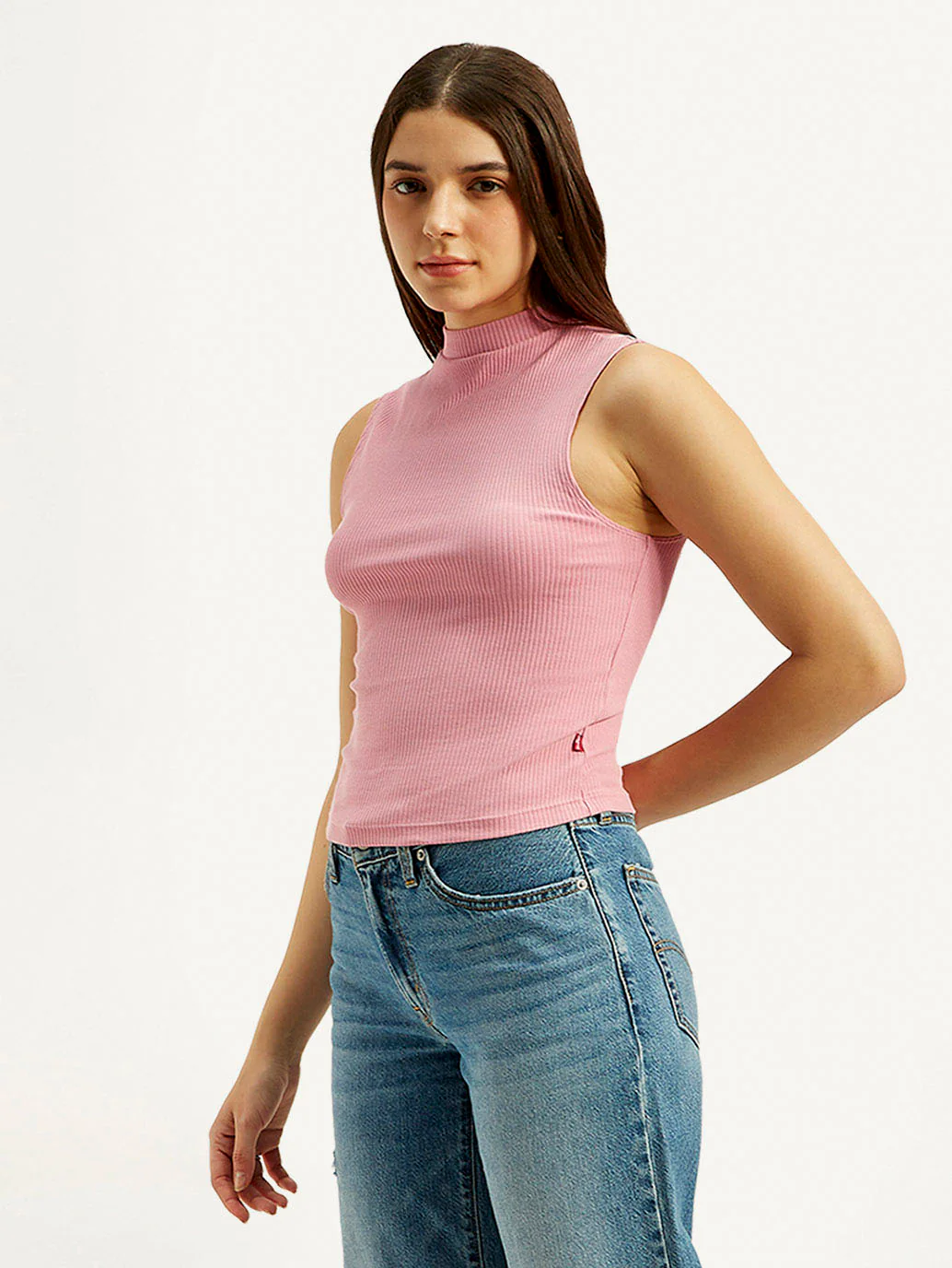 Women's Textured Light Pink Collar Neck Top - Image 5