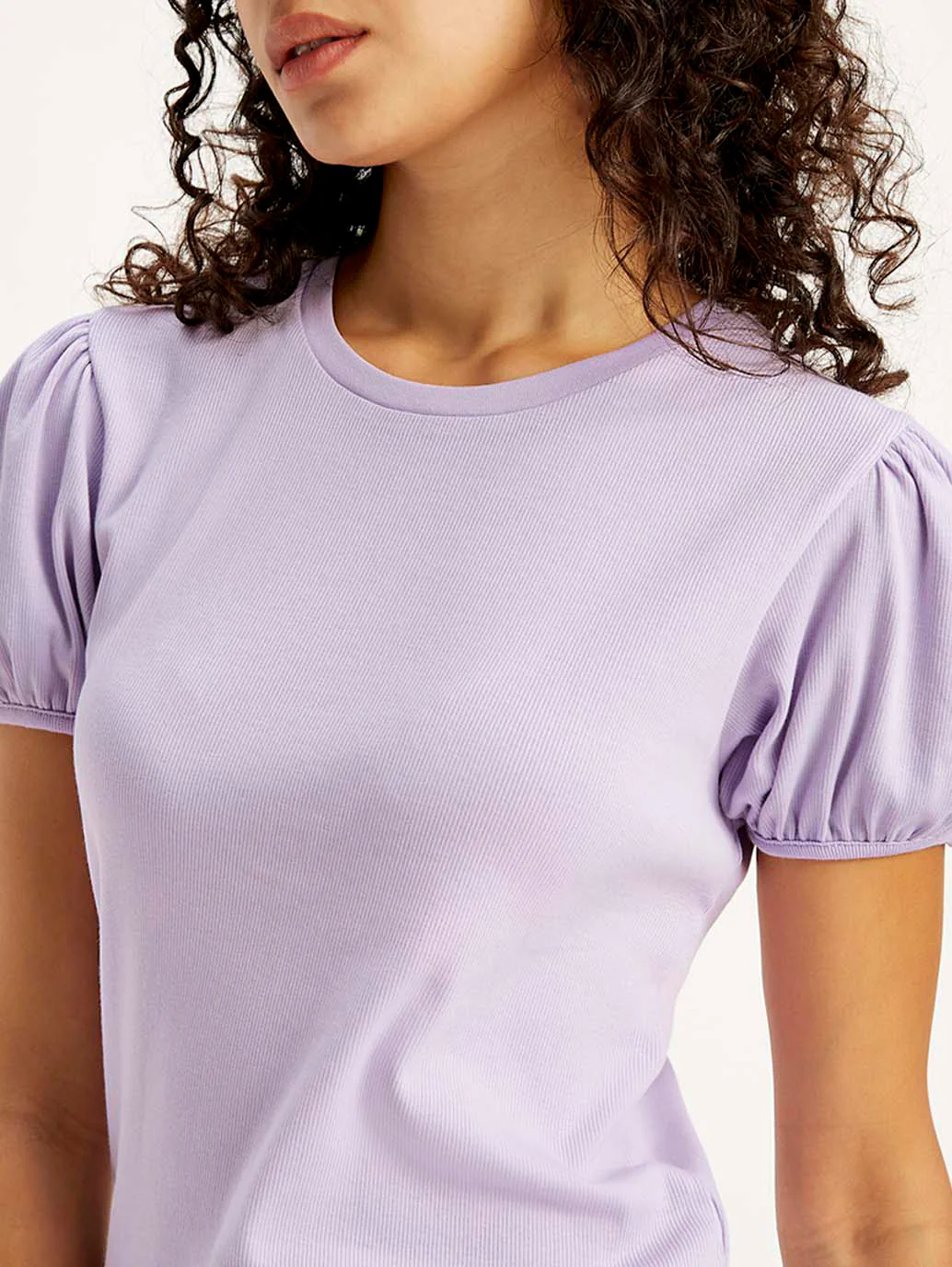 Women's Textured Purple Crew Neck Top - Image 5