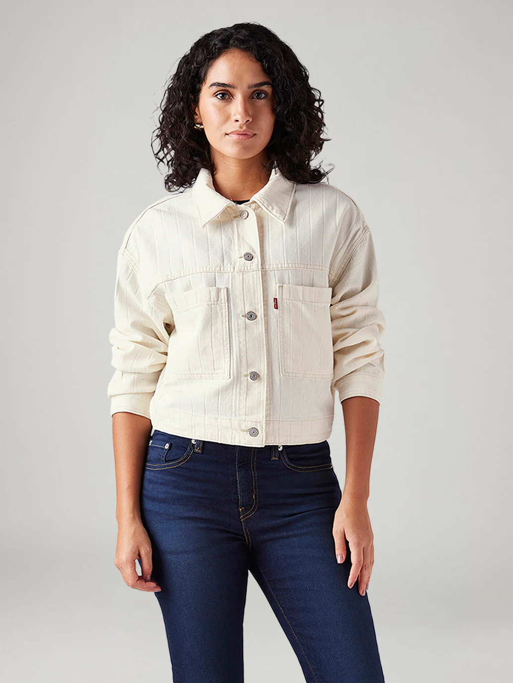 Women's Jacquard Regular Fit Trucker Jacket - Image 5