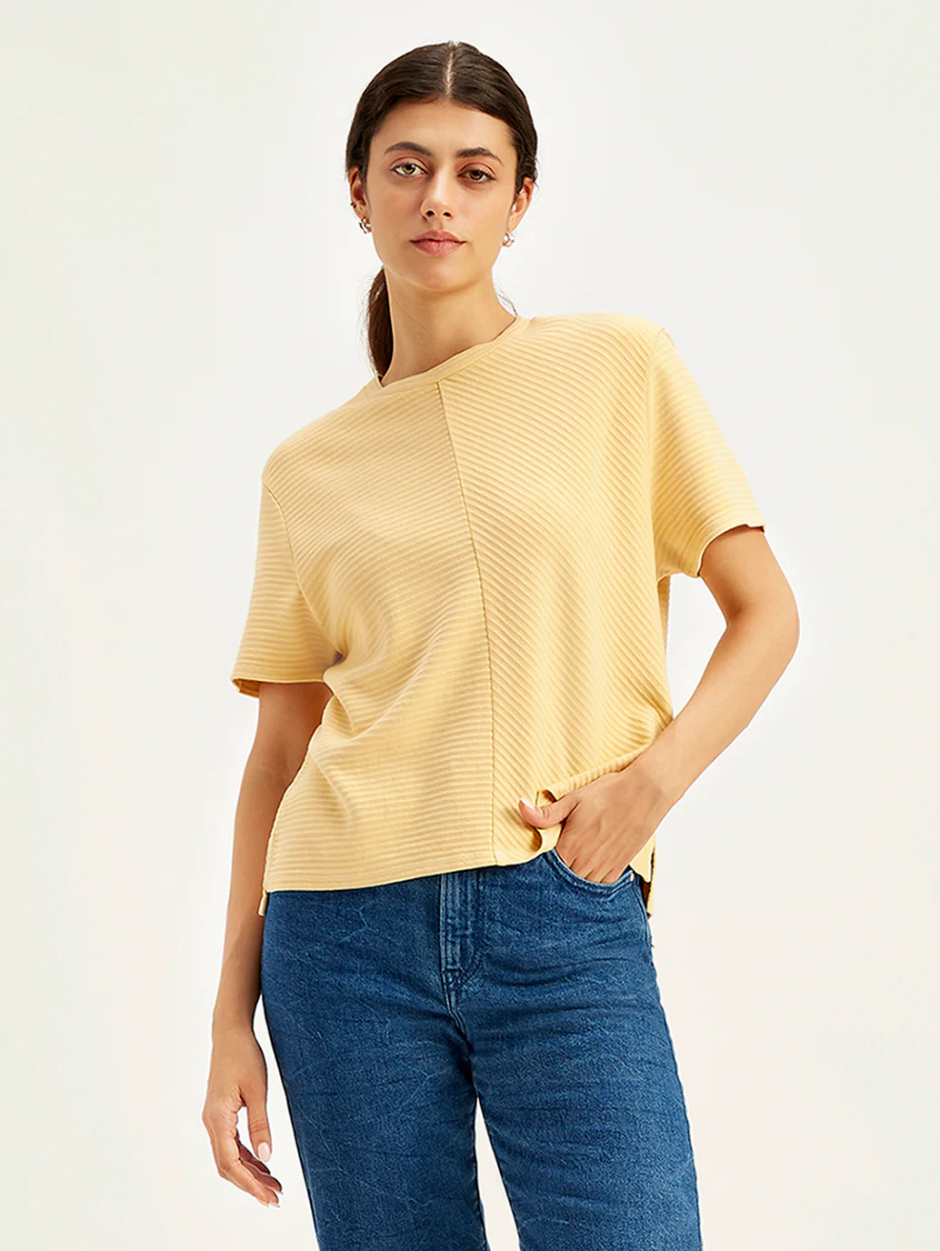 Women's Textured Relaxed Fit T-Shirt - Image 2