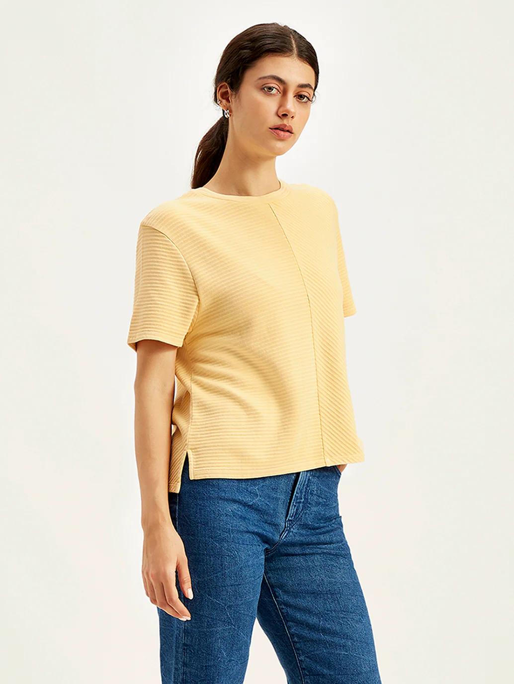 Women's Textured Relaxed Fit T-Shirt - Image 6