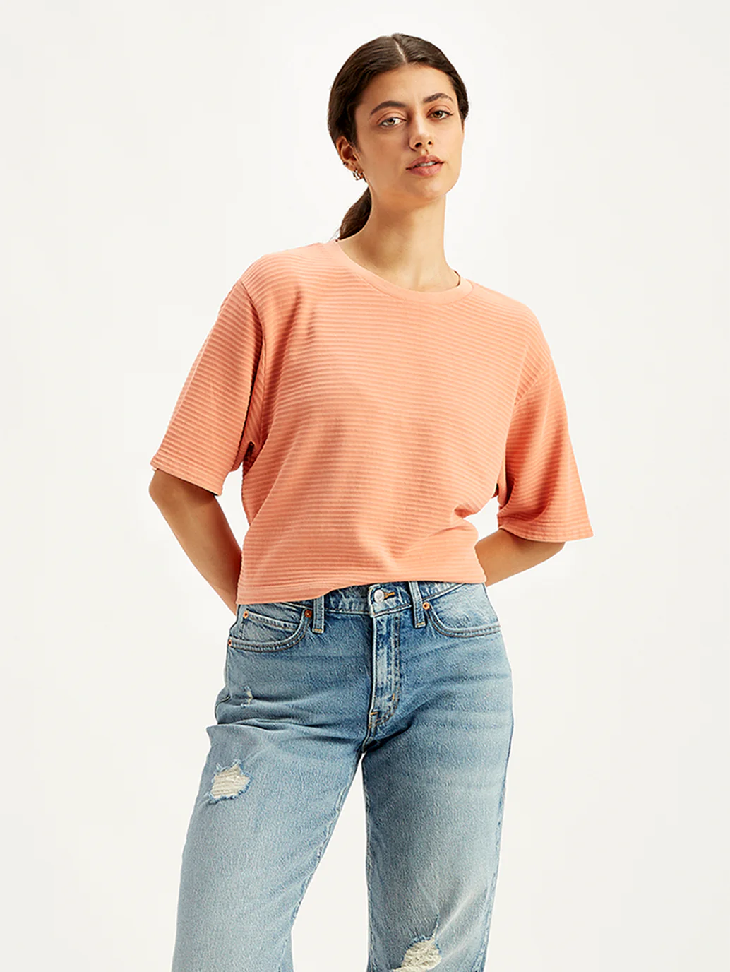 Women's Textured Relaxed Fit T-Shirt - Image 3