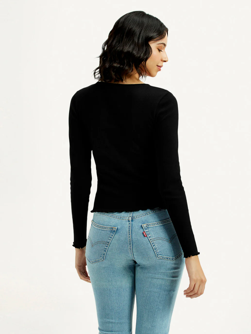 Women's Textured Slim Fit Ribbed Top - Image 3