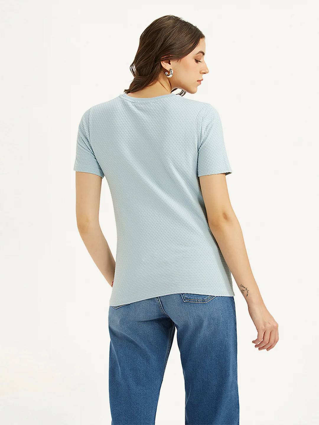 Women's Textured Slim Fit T-Shirt - Image 2