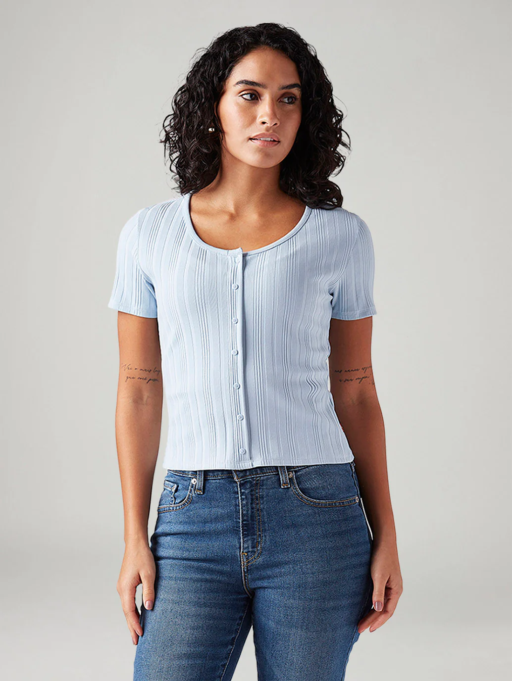 Women's Textured Slim Fit T-Shirt - Image 2