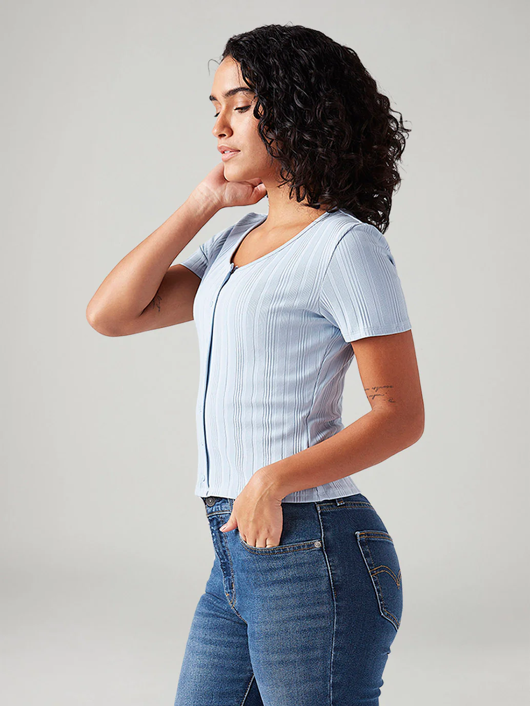 Women's Textured Slim Fit T-Shirt - Image 5