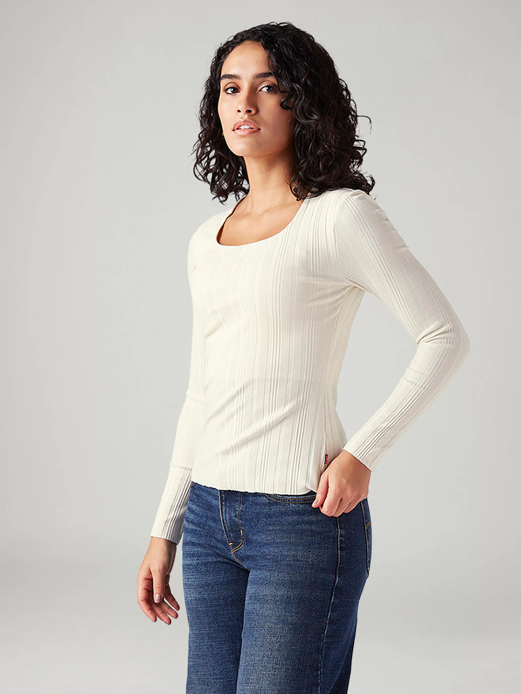 Women's Textured Slim Fit Ribbed Top - Image 5