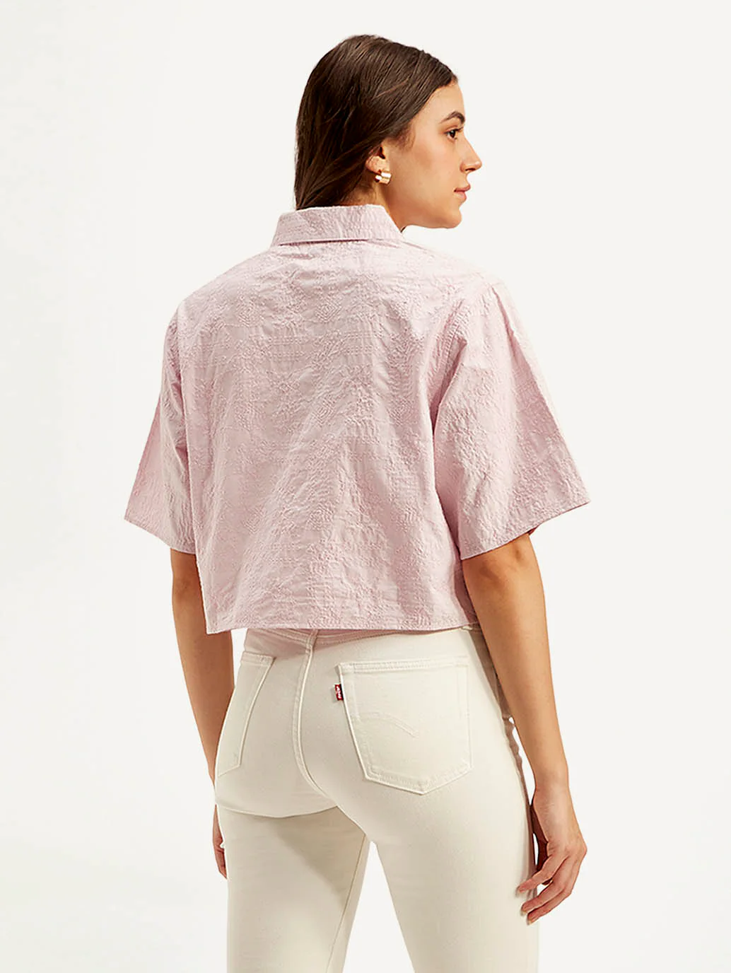 Women's Textured Spread Collar Shirt - Image 4