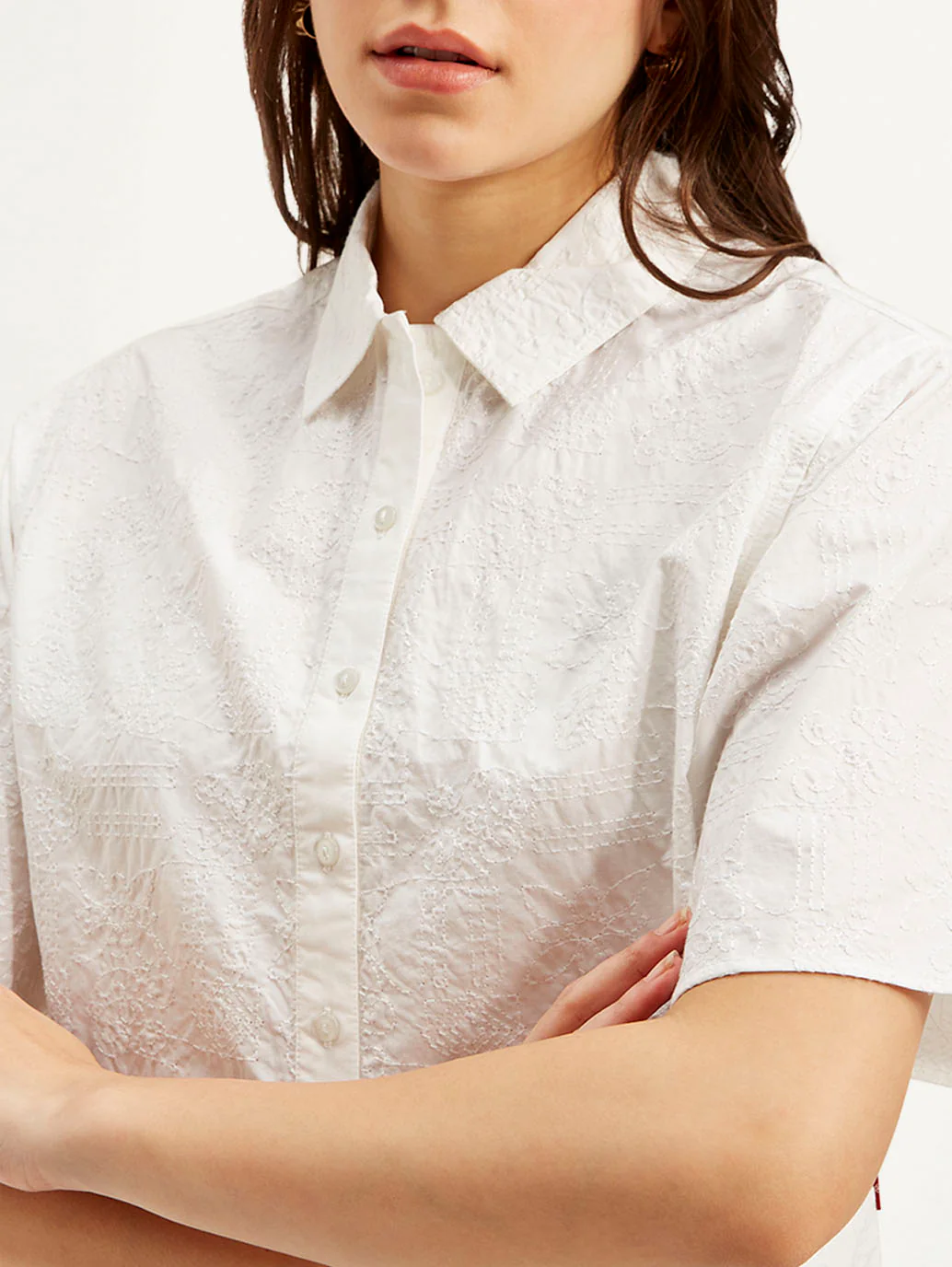 Women's Textured Spread Collar Shirt - Image 4