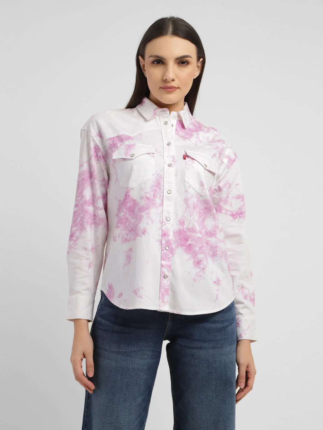 Women's Tie -Dye Spread Collar Shirt - Image 2
