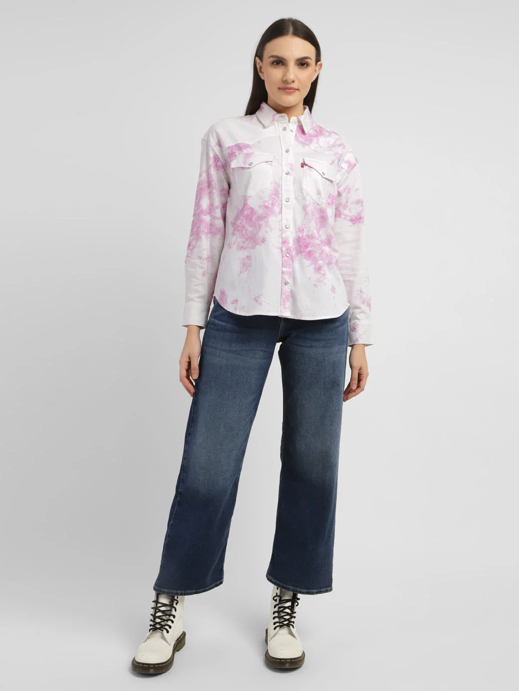 Women's Tie -Dye Spread Collar Shirt - Image 6